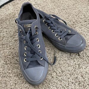 Grey/Navy Converse with Gold Accents